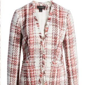 Halogen - Ivory Coral Letter Tweed Blazer